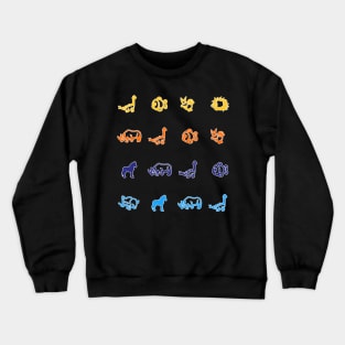 Retro styled Animals Crewneck Sweatshirt